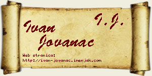 Ivan Jovanac vizit kartica